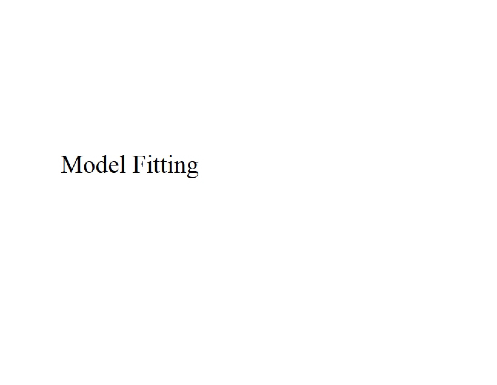 Fitting Models