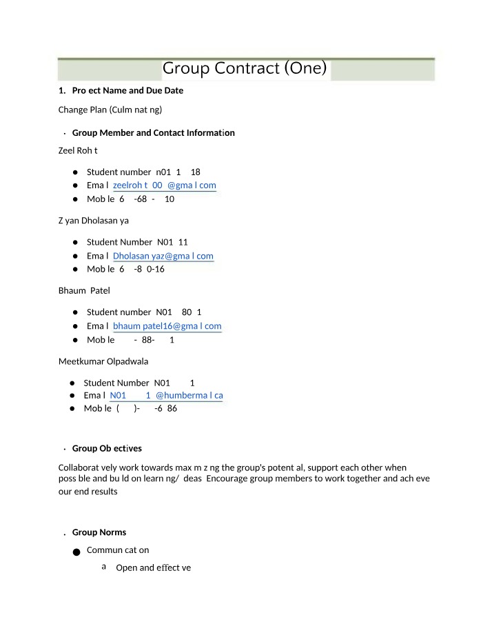 BMGT252 - Group Contract