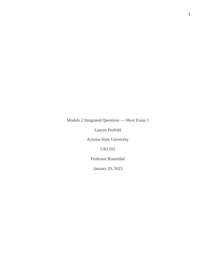 Essay 1 (Short)