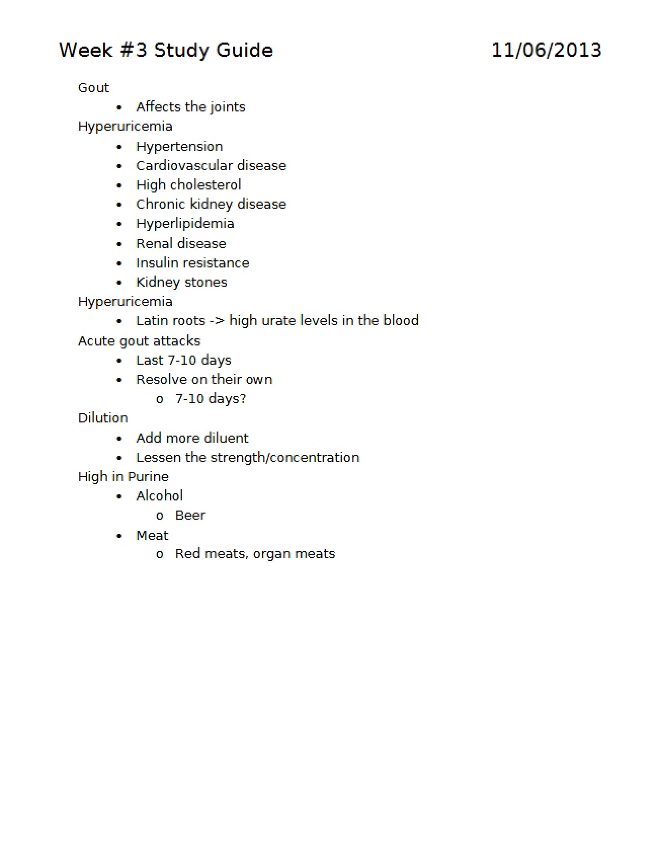 Study Guide for Week Three