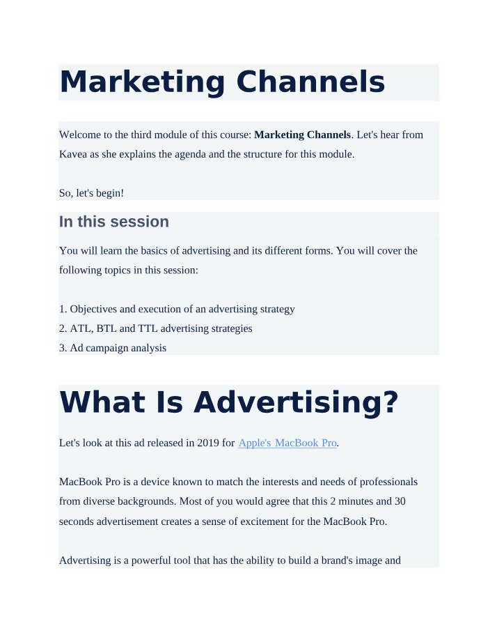 Marketing Channels - MBA 2021