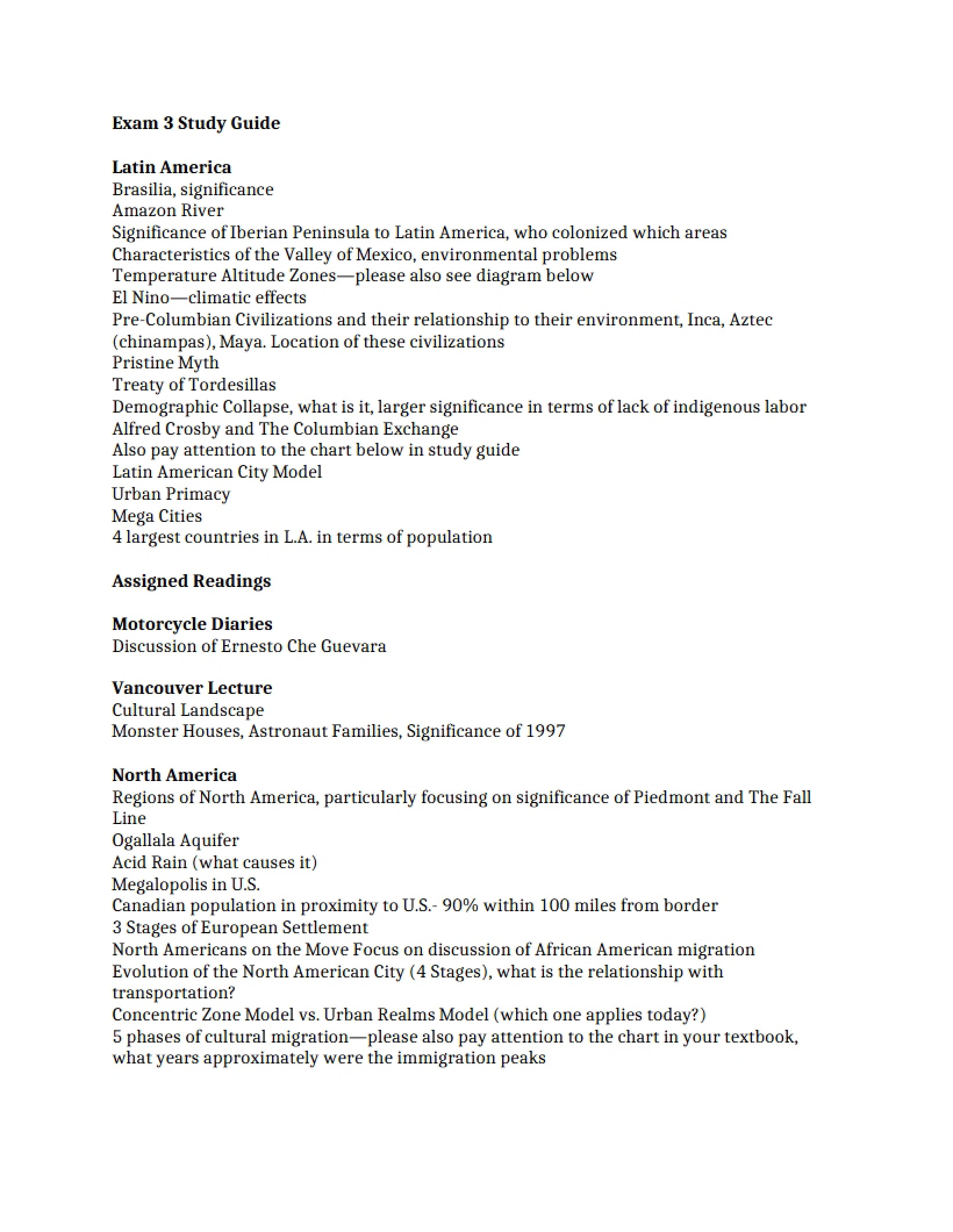Human Geography Exam 3 Guide