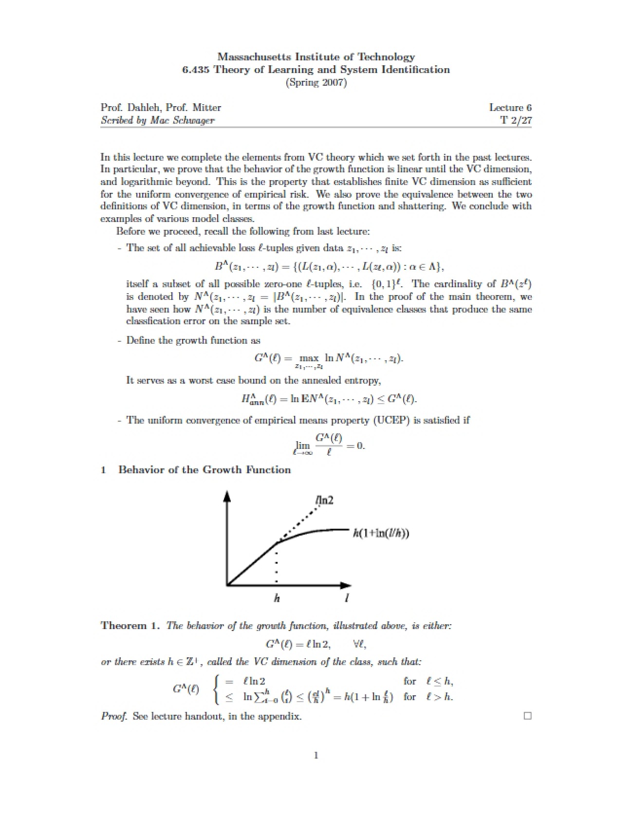 Learning Theory and System Identification