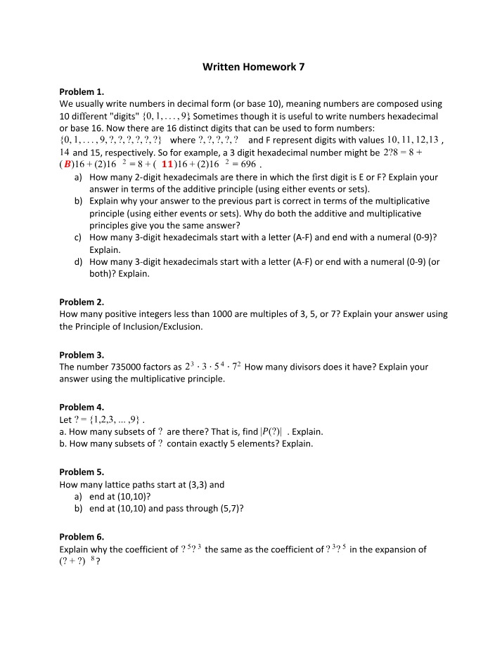 Written Assignment 7