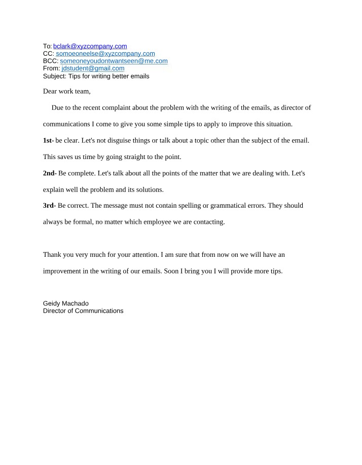 Writing Better Emails and Professional Statements