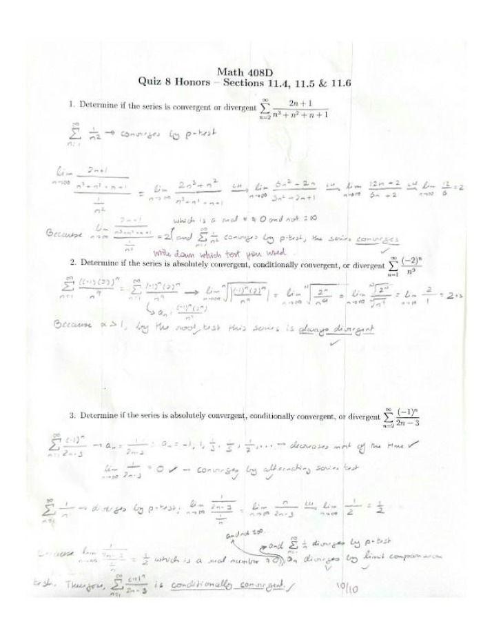 Solutions for Quiz 8