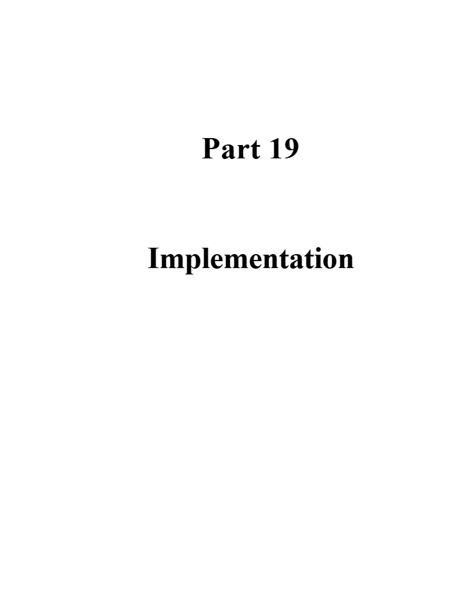 Implementation Part 19