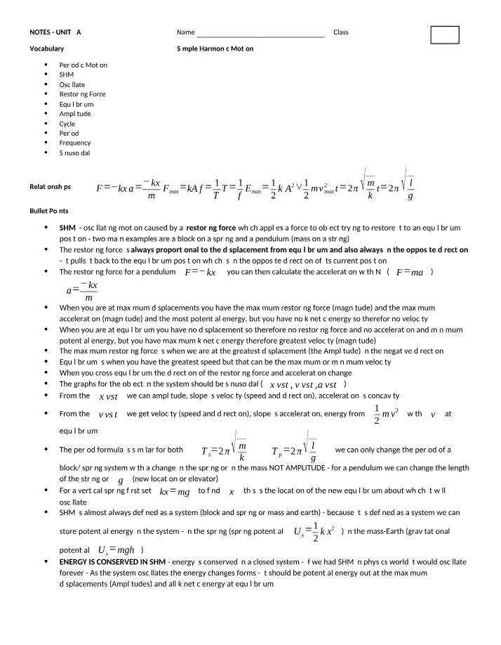 Simple Harmonic Motion - Definition and Examples