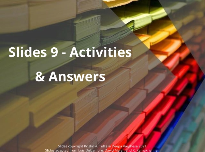 Answers to ER Diagram Activities