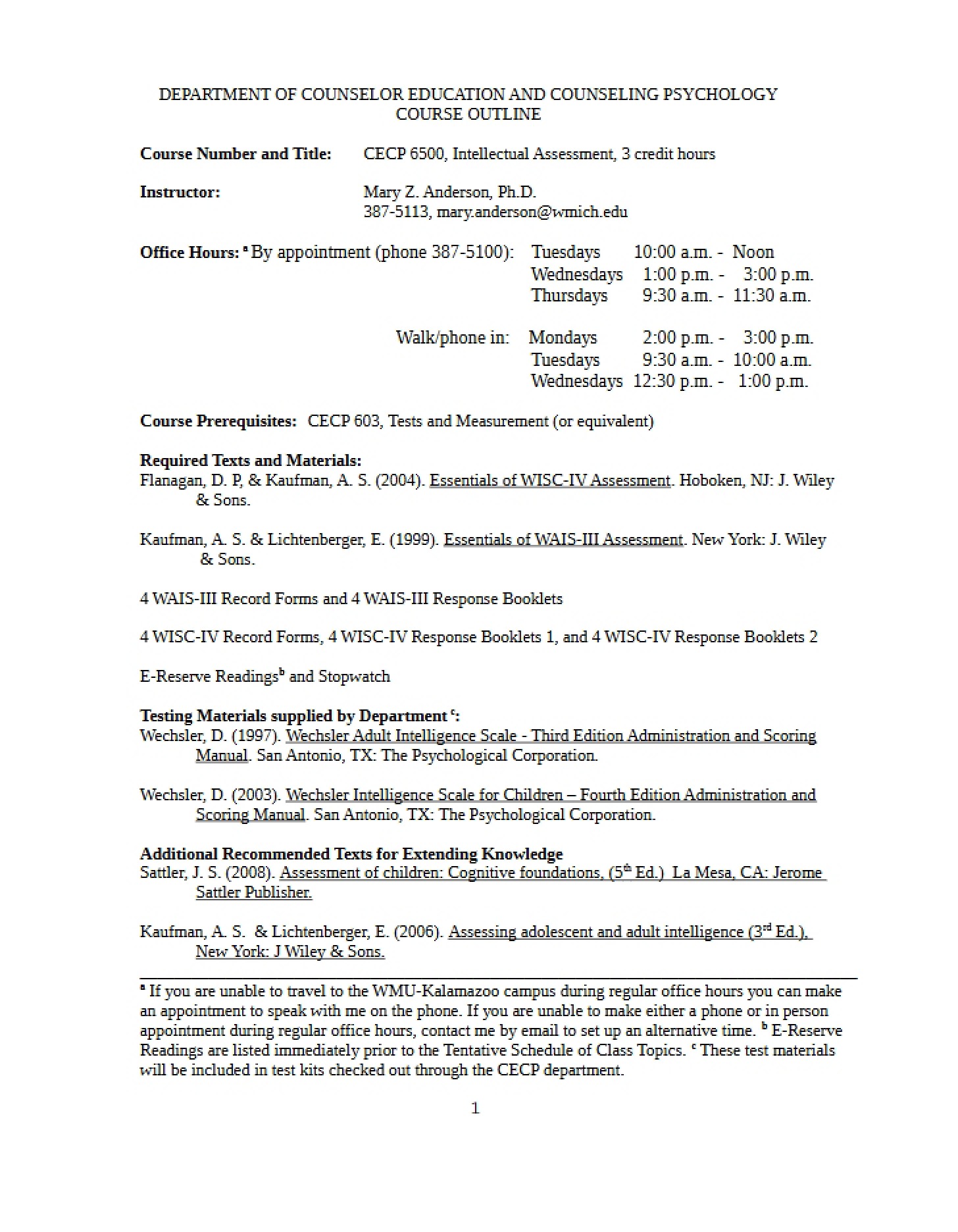 Official Syllabus