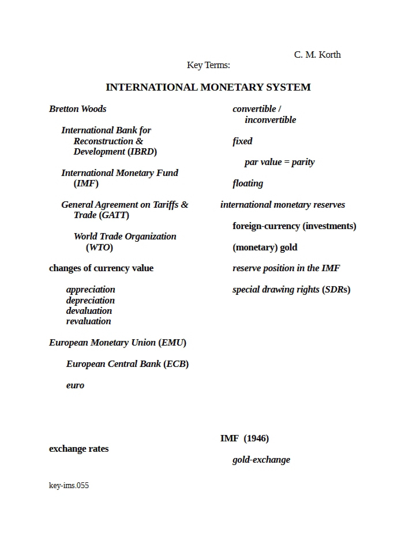 System of International Money