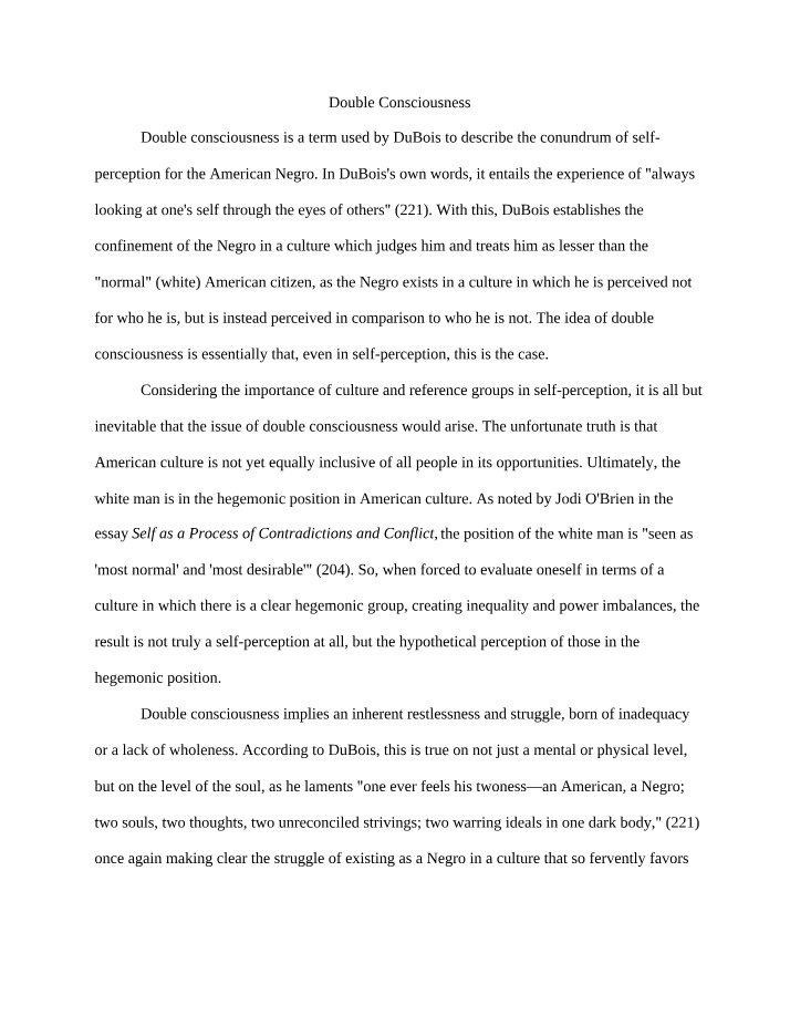 Exploring Du Bois' Conundrum - The Tragedy of Double Consciousness