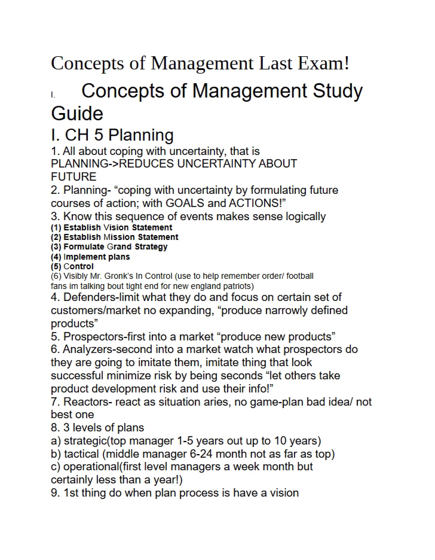 Management Concepts Overview