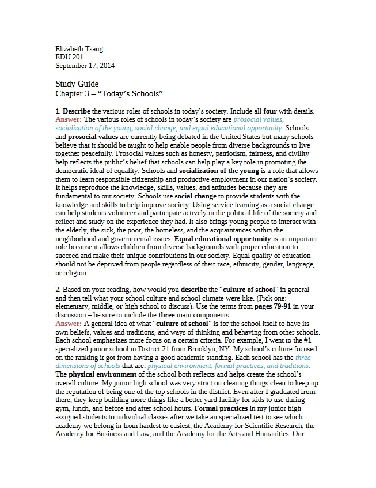 Study Guide (EDU 201)