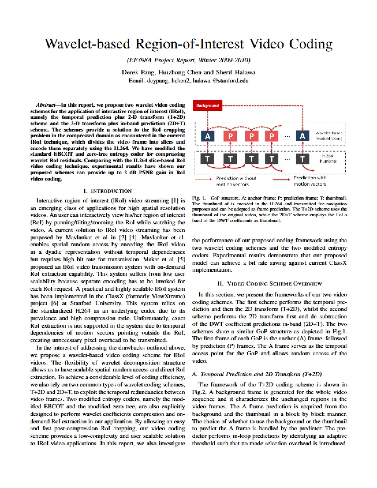 Region of Interest Video Coding Using Wavelets