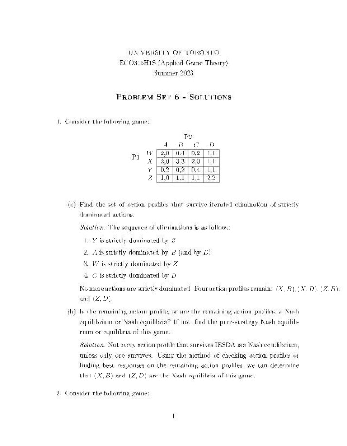 Problem Set 6 Solutions