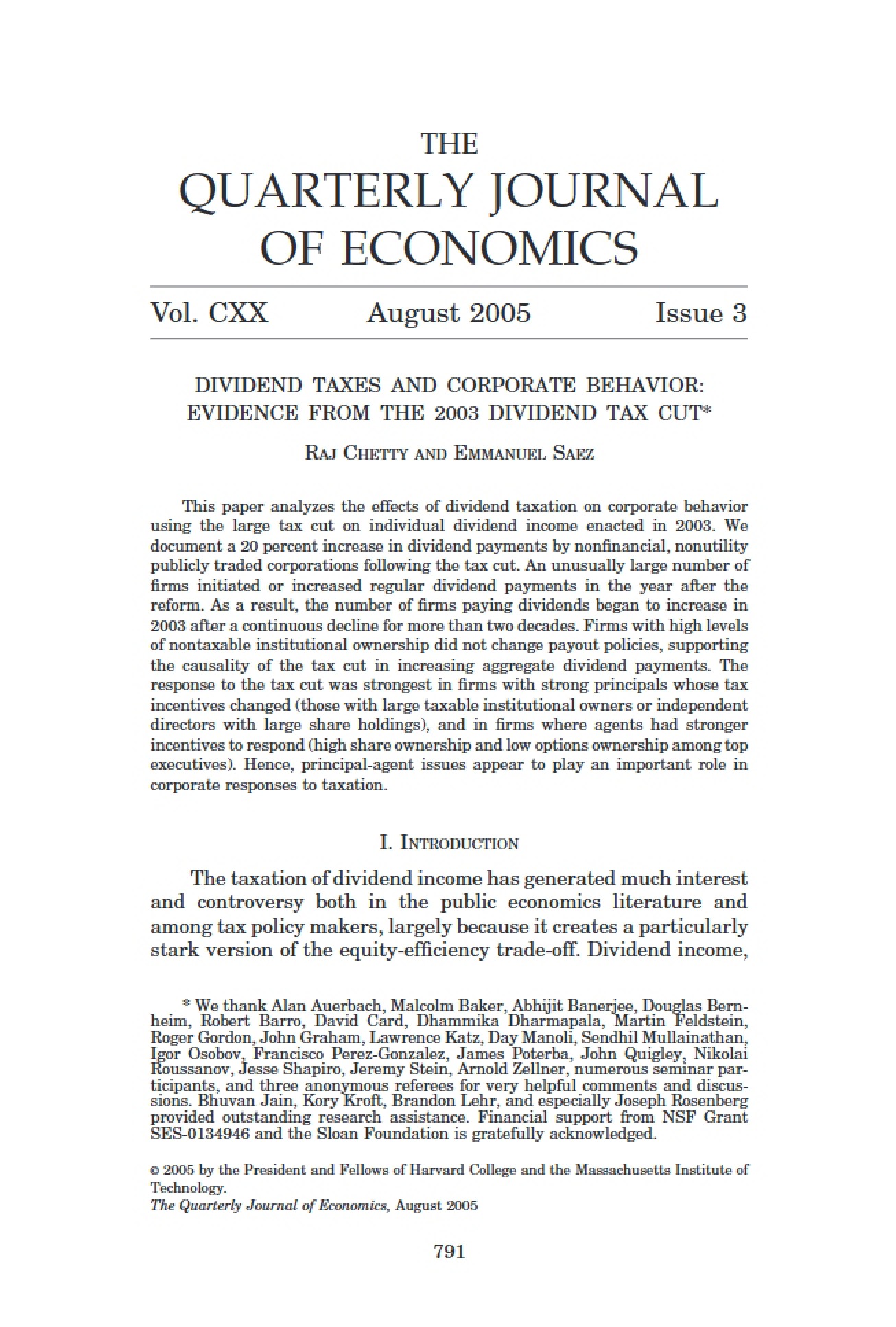 Economics Quarterly Journal