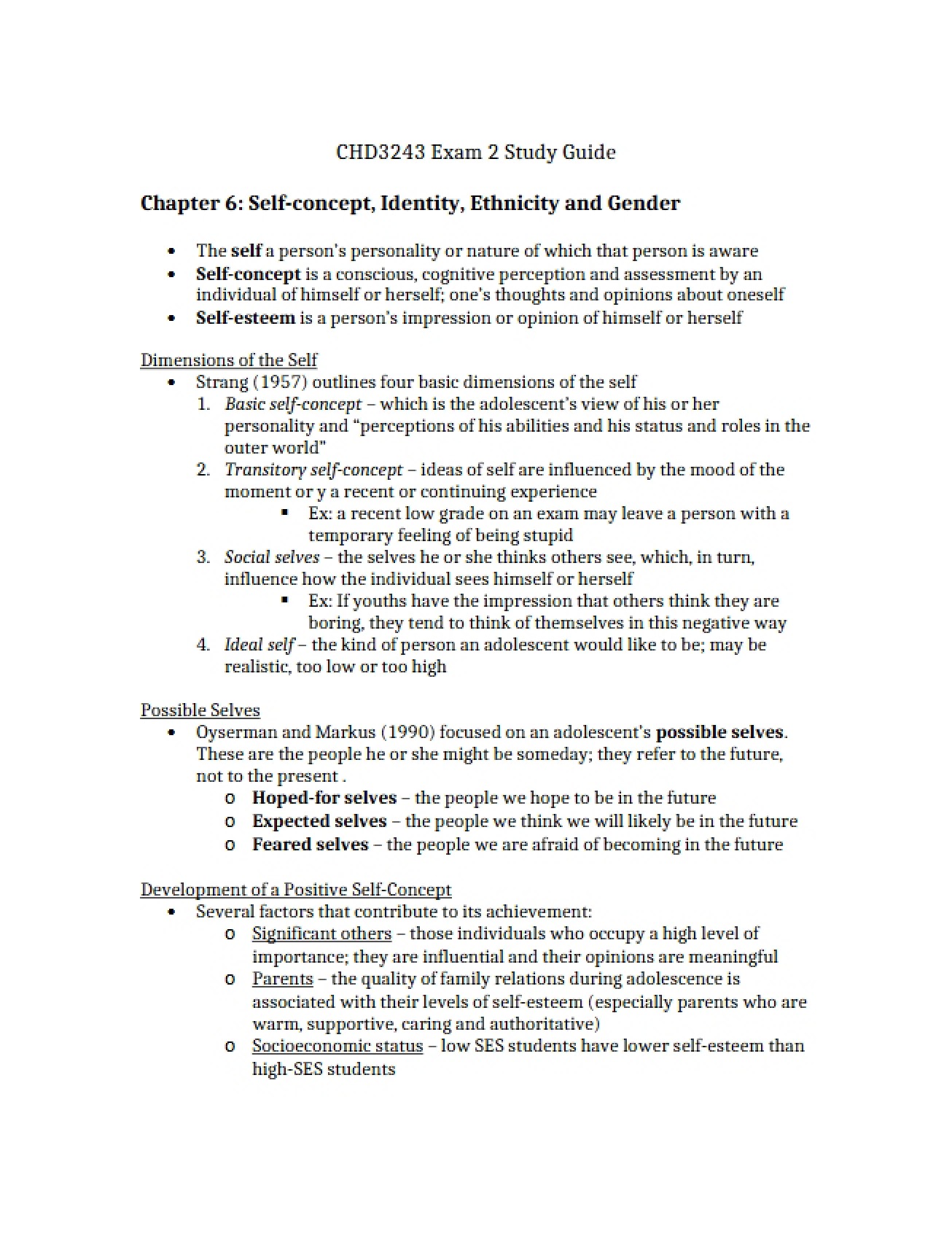 Self-concept Chapter Six