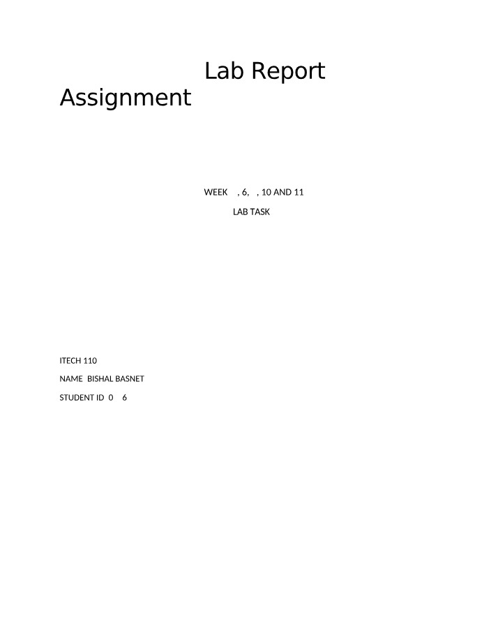 Lab Report for Assignment 1102