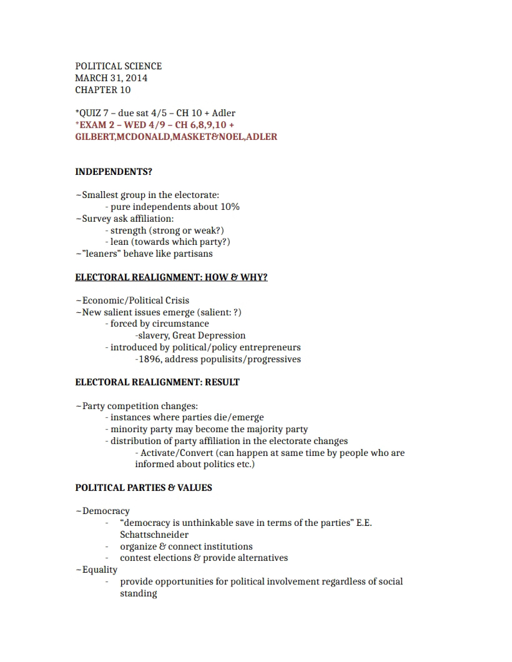 Political Science Chapter Ten
