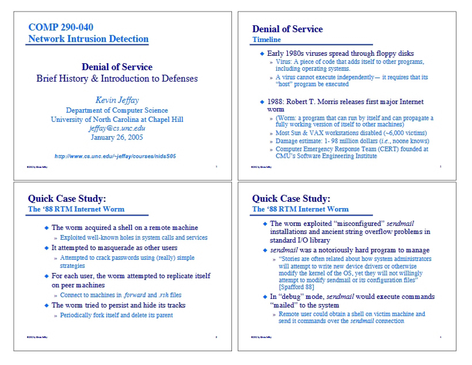 Defenses and History of Denial of Service