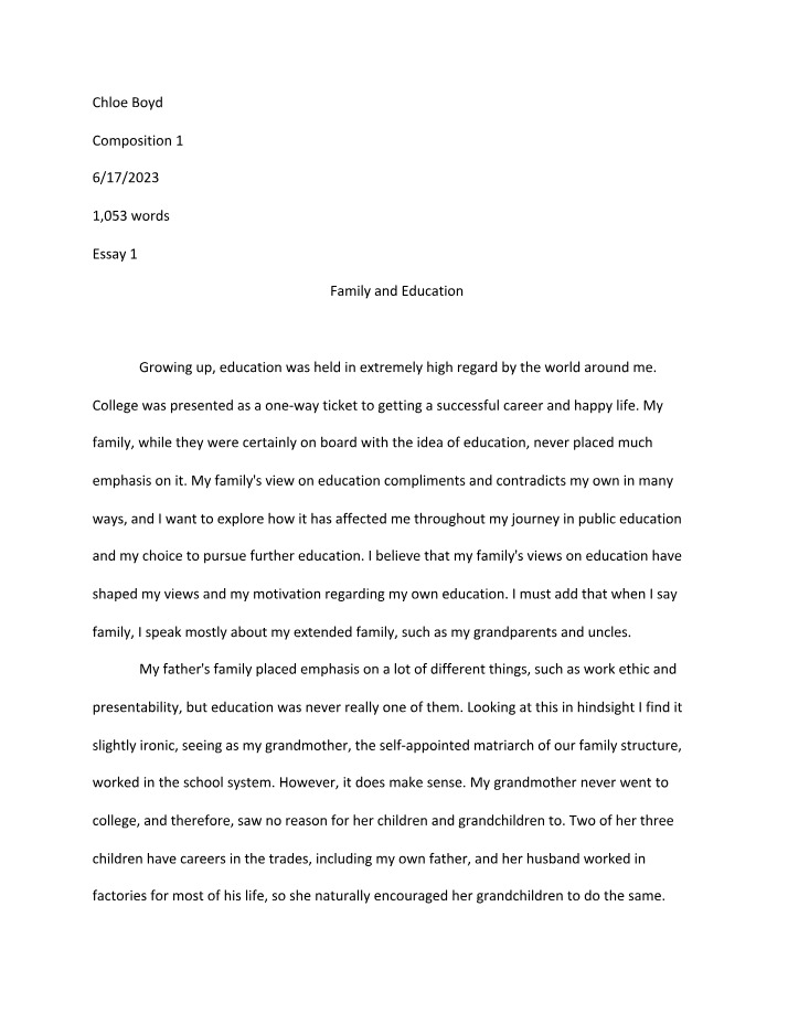 Essay 1 Submission