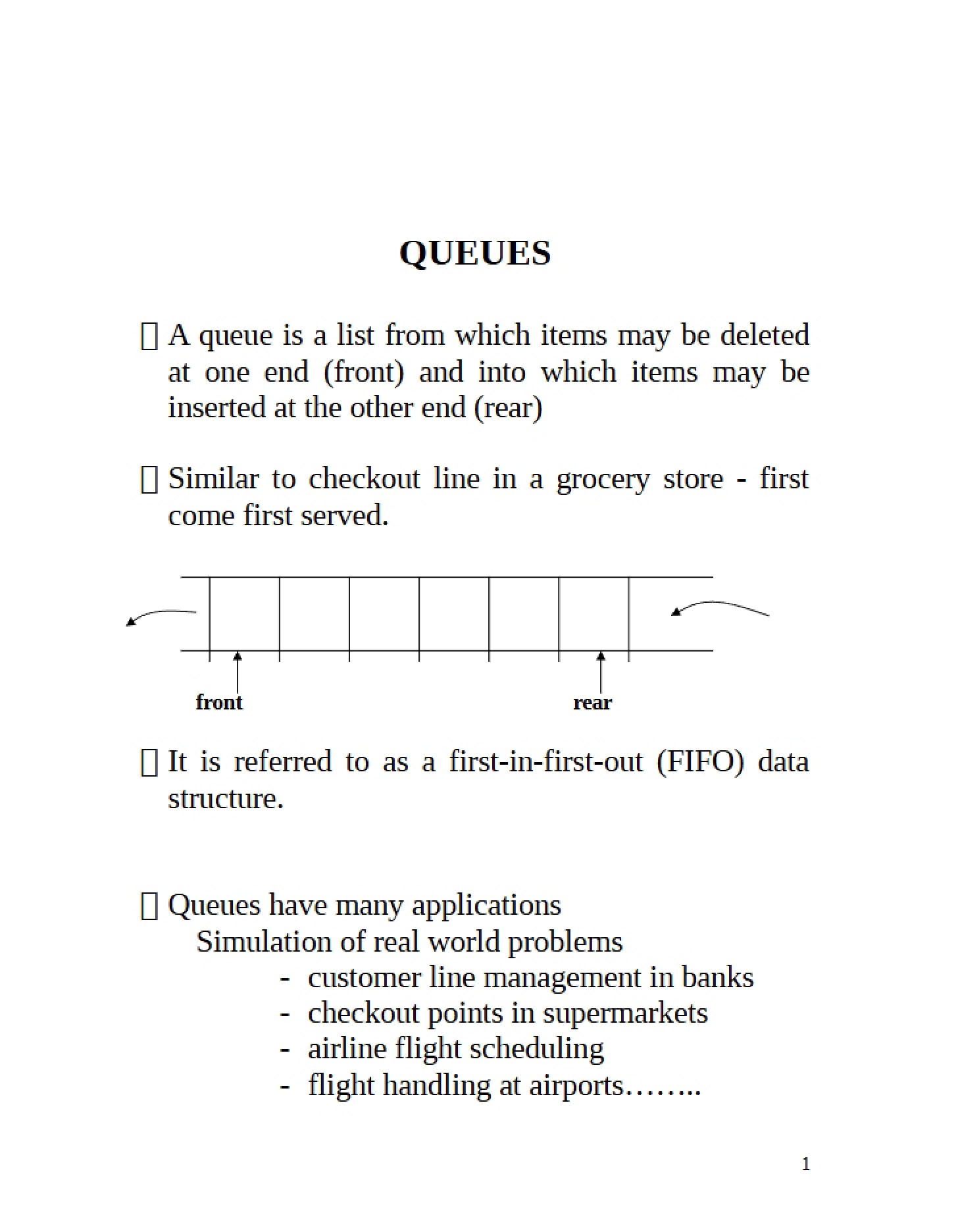 Queue Data Types