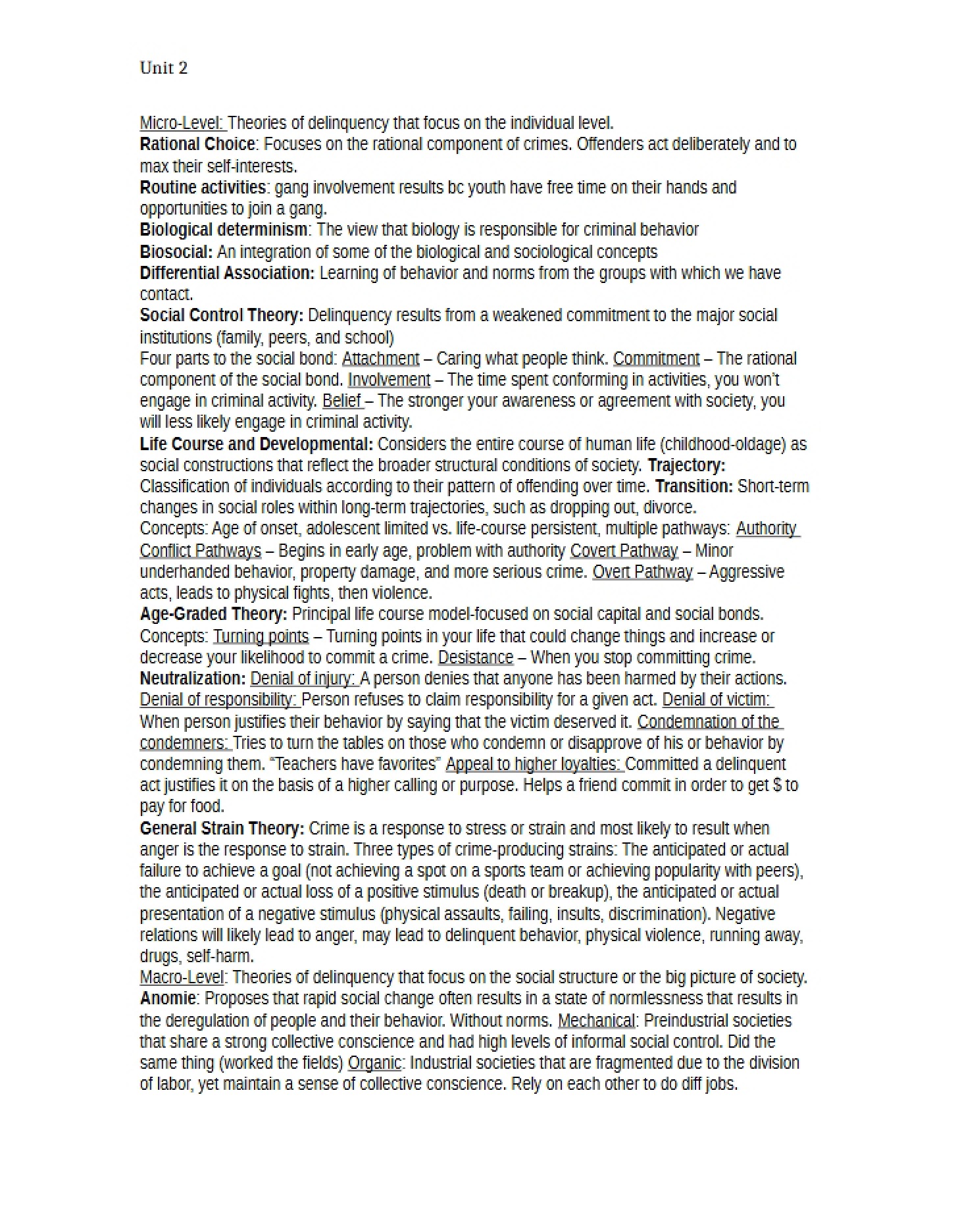 Unit Two Overview