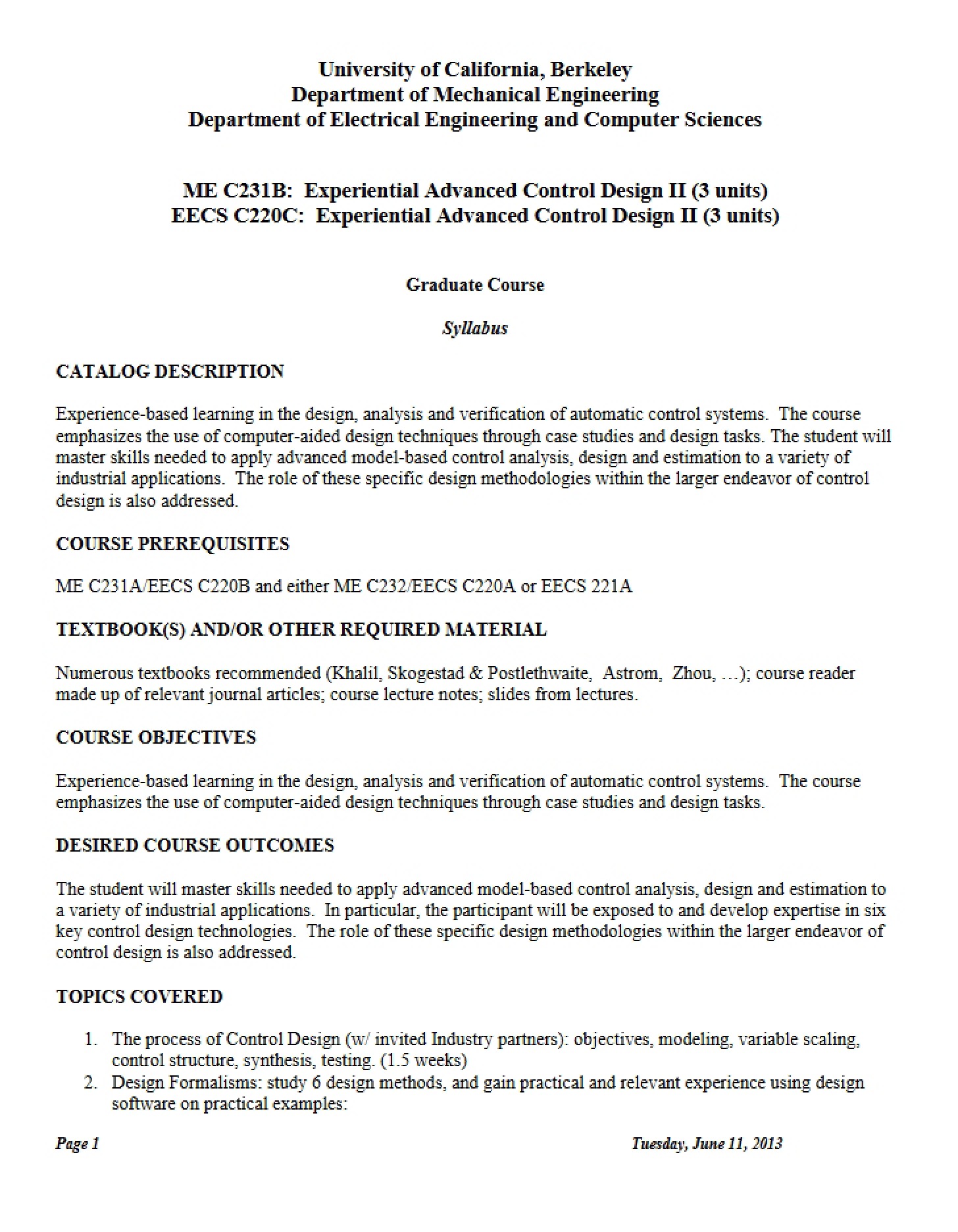 Course Syllabus