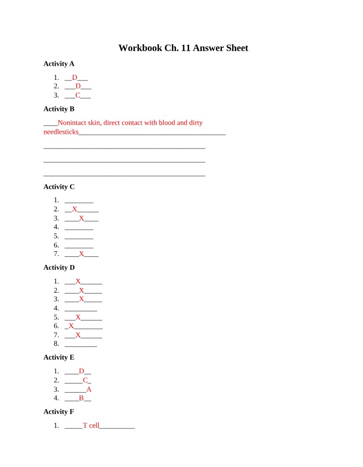 Workbook Chapter 11 Answers