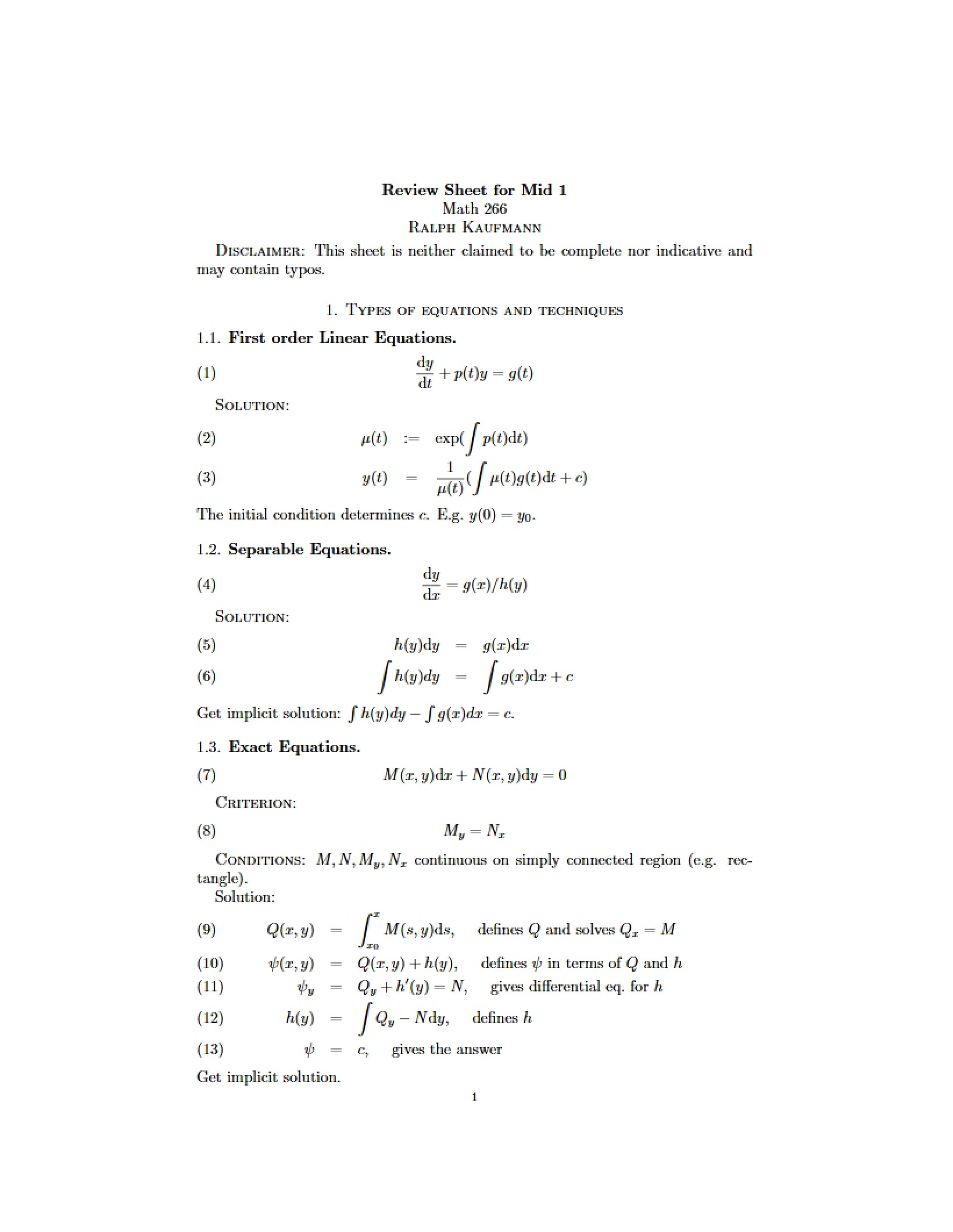 Sheet for Review