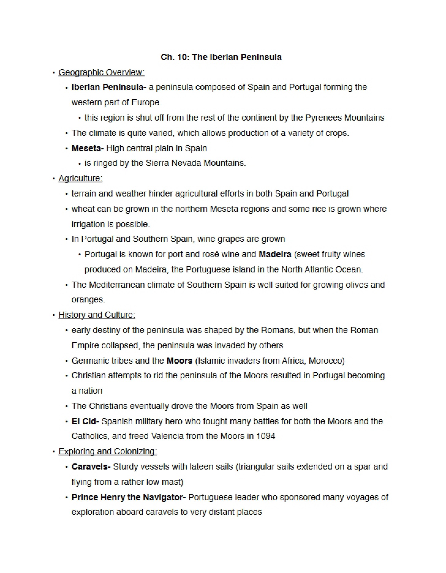 Geographic Overview Iberian Region