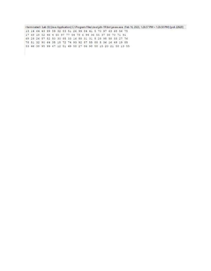 Output for Lab 6