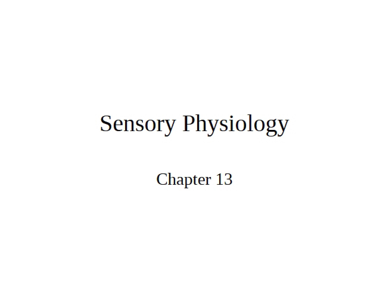 Web Resources Sensory Physiology