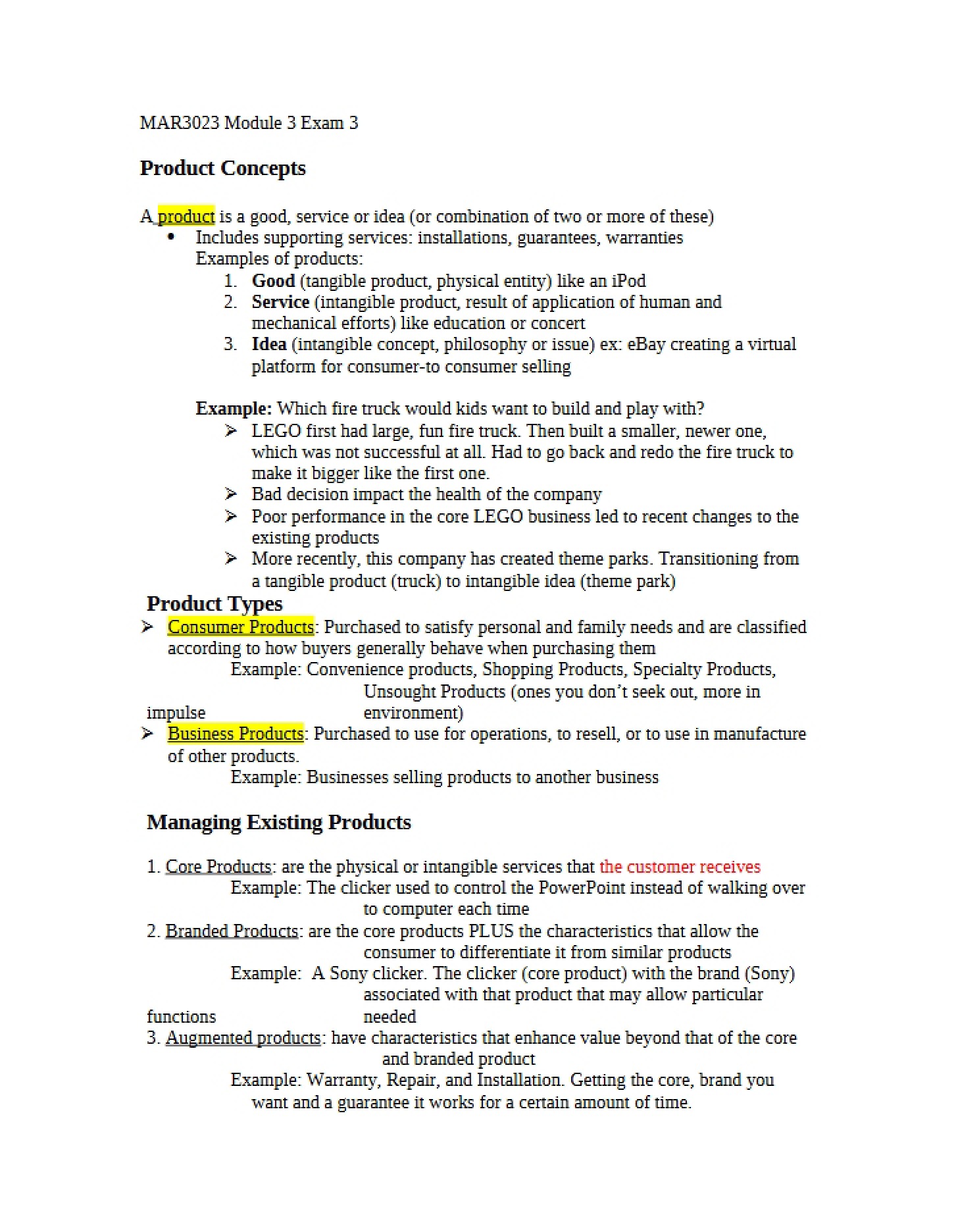 Principles of Product Concepts