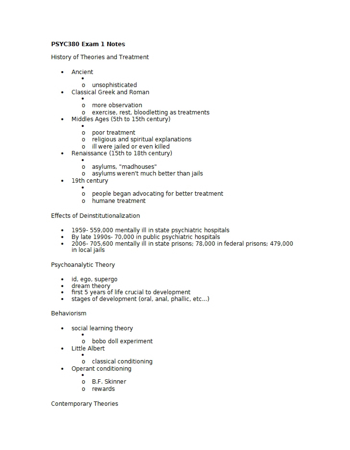 Notes for First Exam