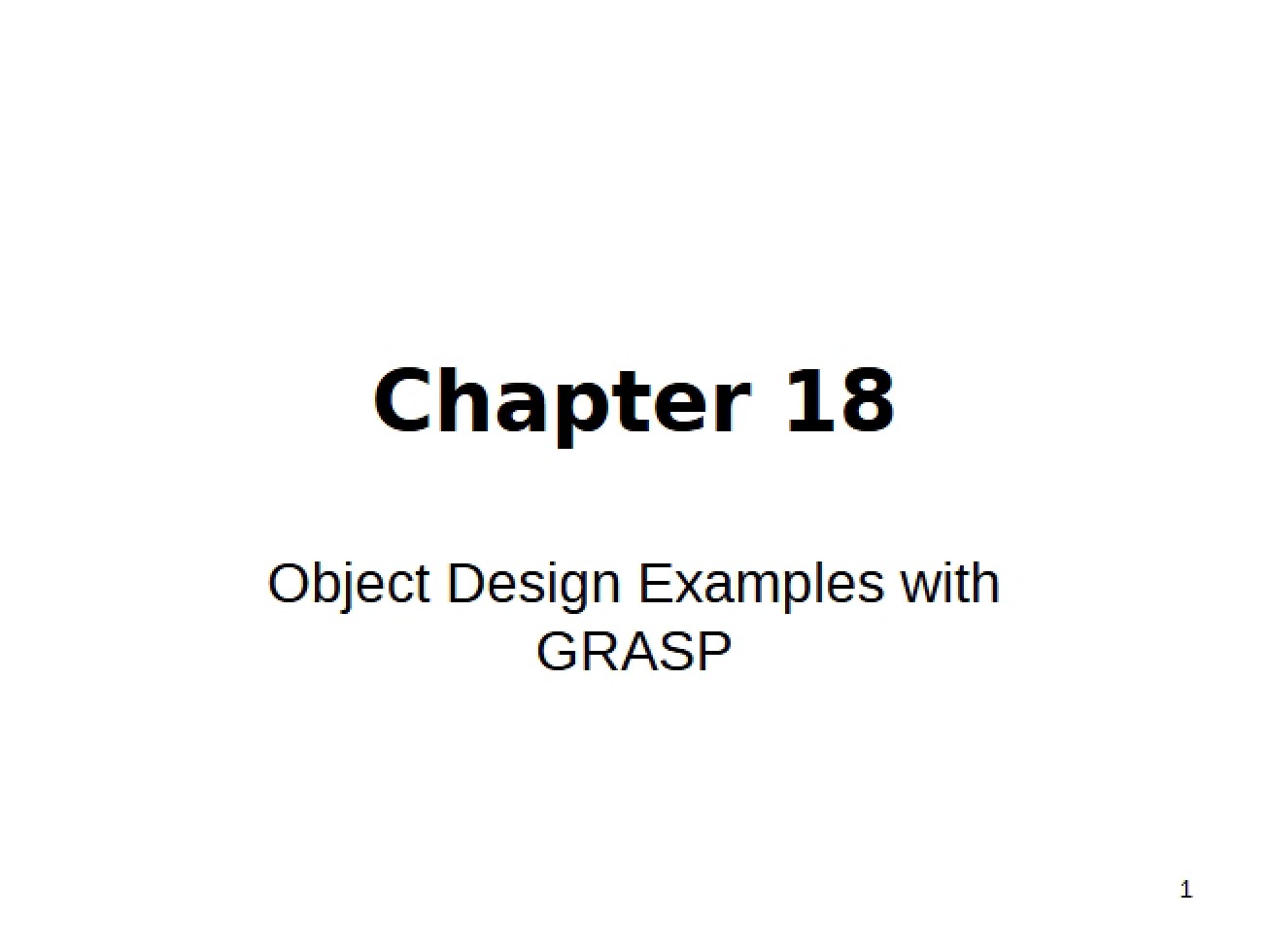 Applying GRASP Principles to Design