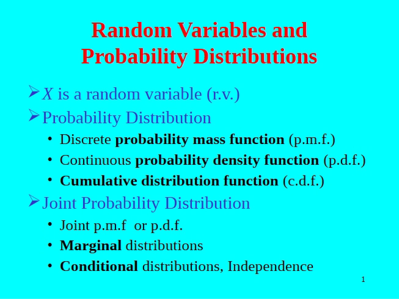 Random Variables (3301 Ch 3)