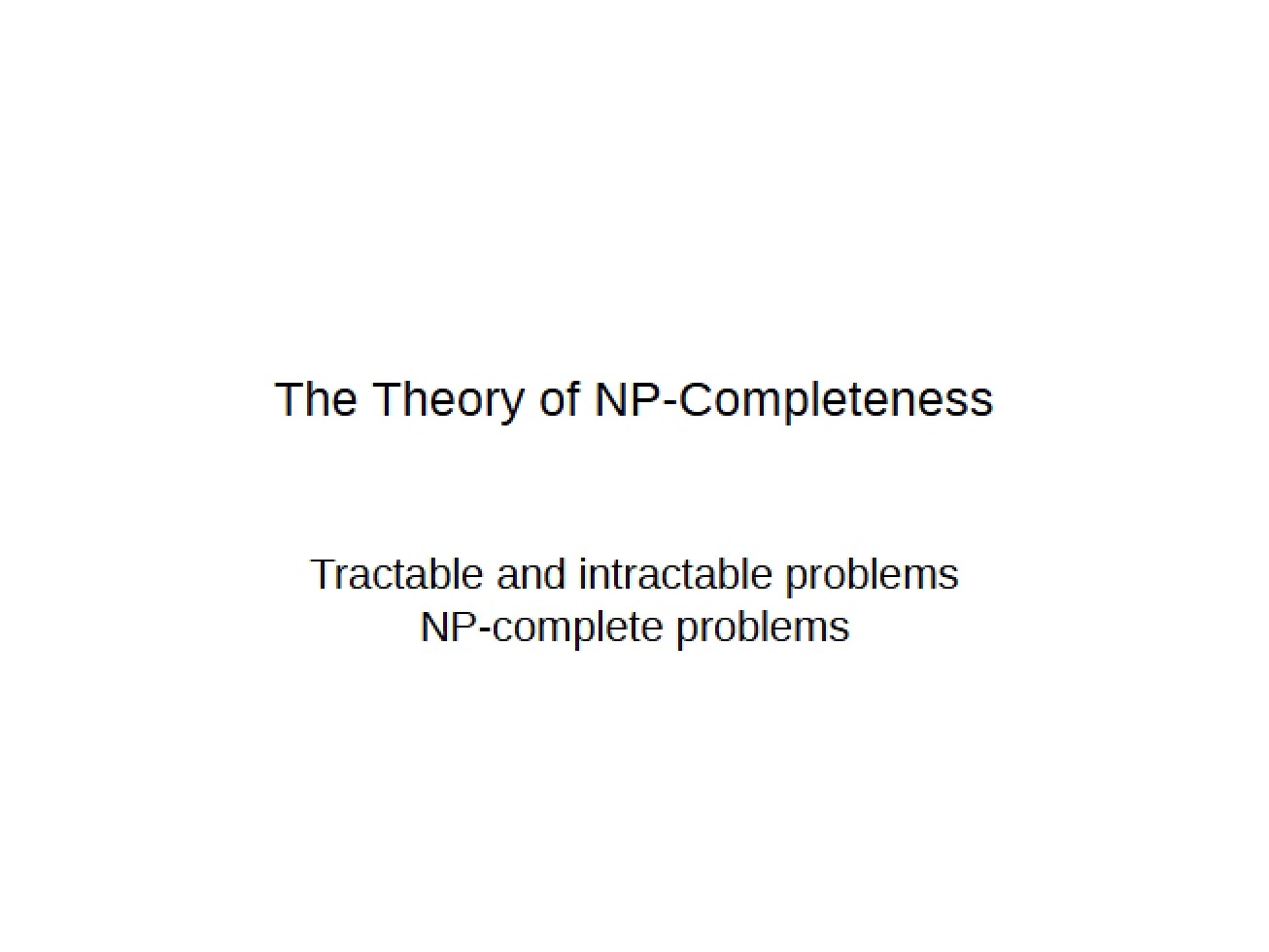 NP-Completeness Theory