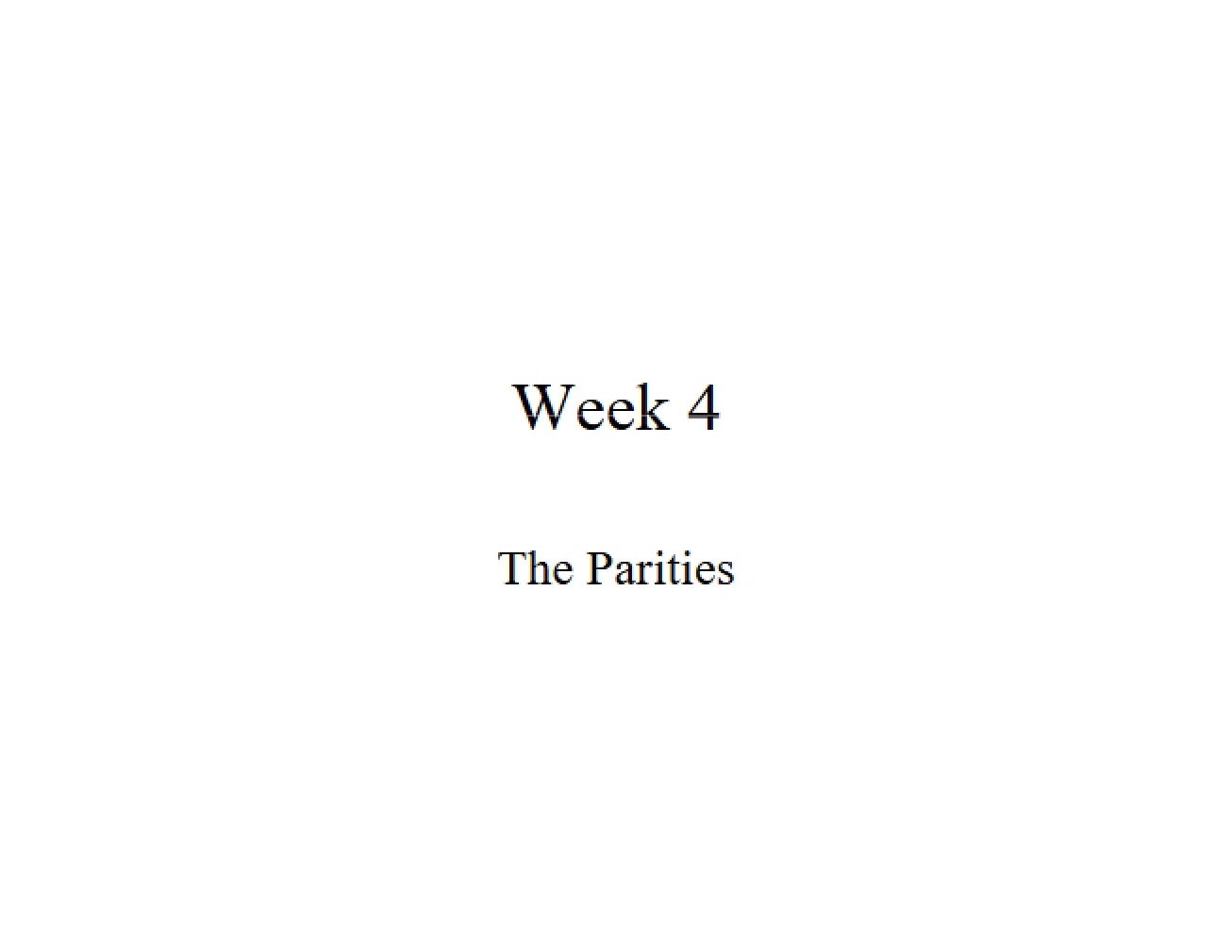 Parities