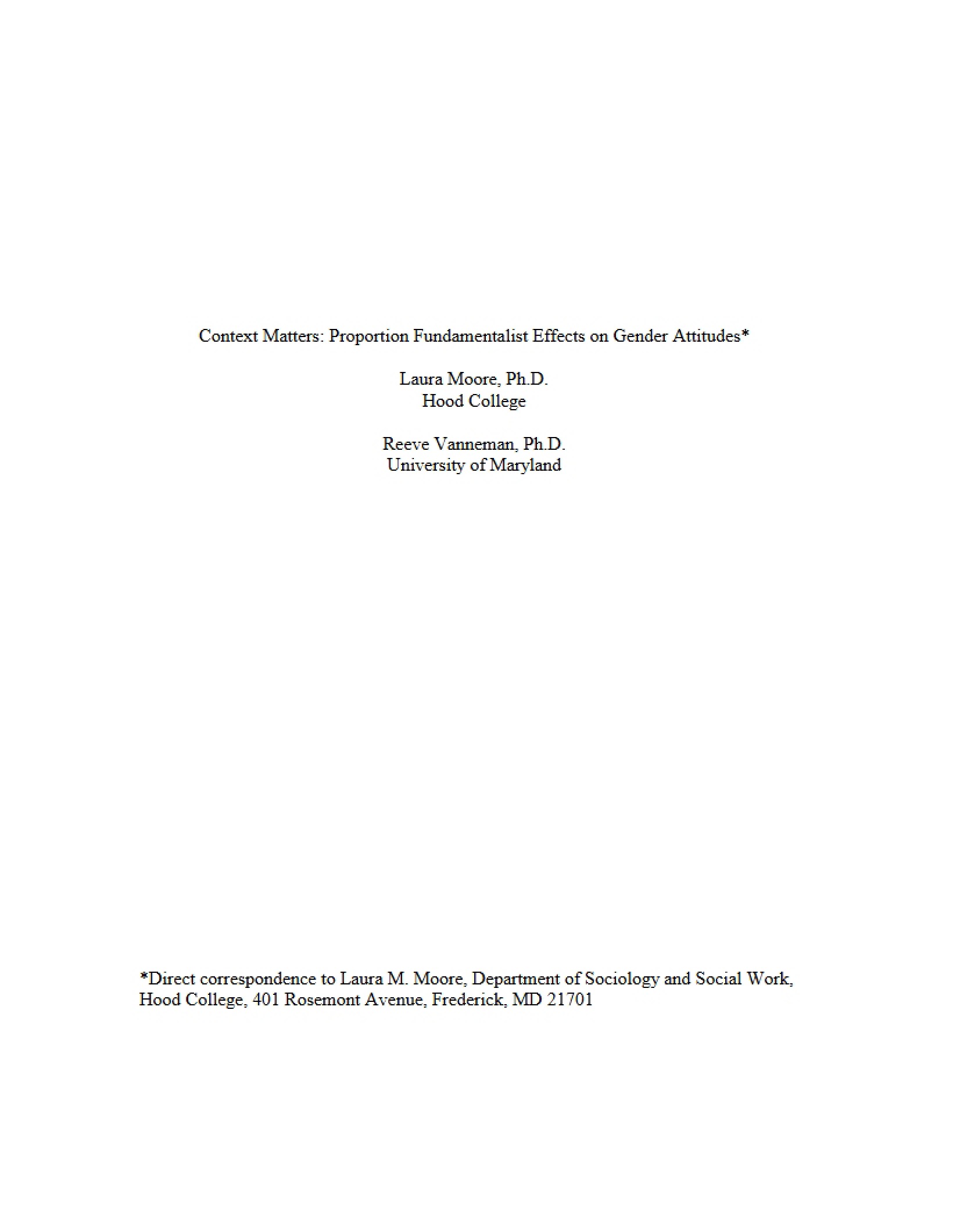 Gender Attitudes Fundamentalist Proportion Effects