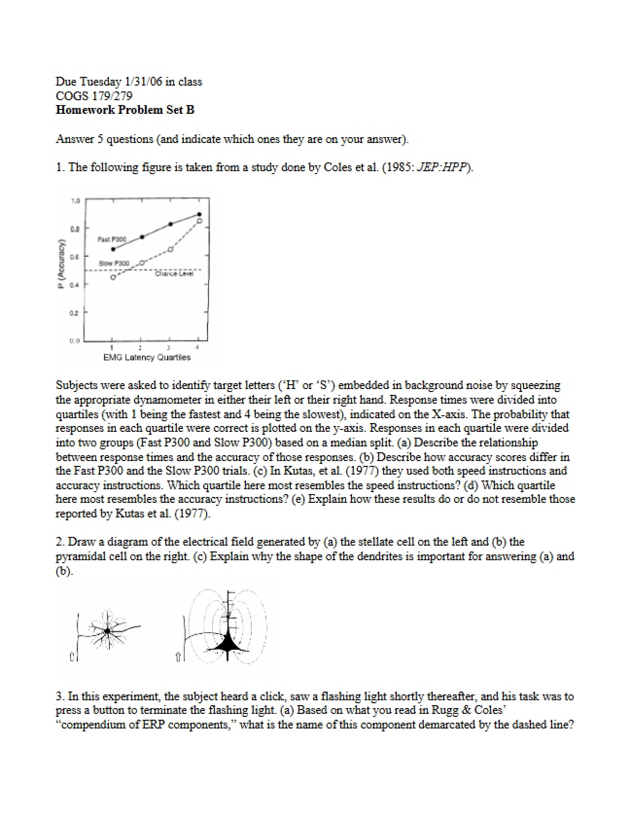 Problem Set Two: Brain Potentials