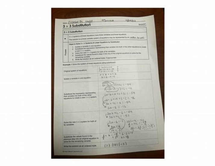 Lesson on 3x3 Substitution