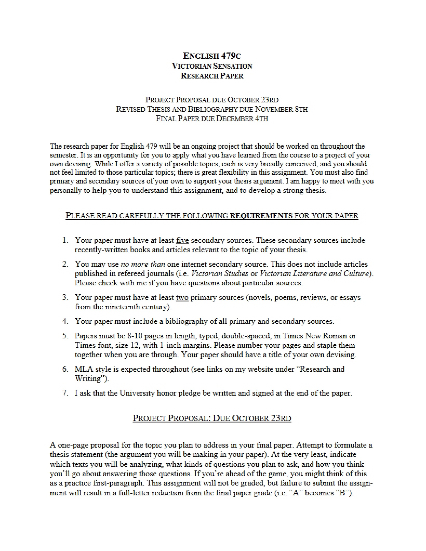 Research Paper on Victorian Sensation