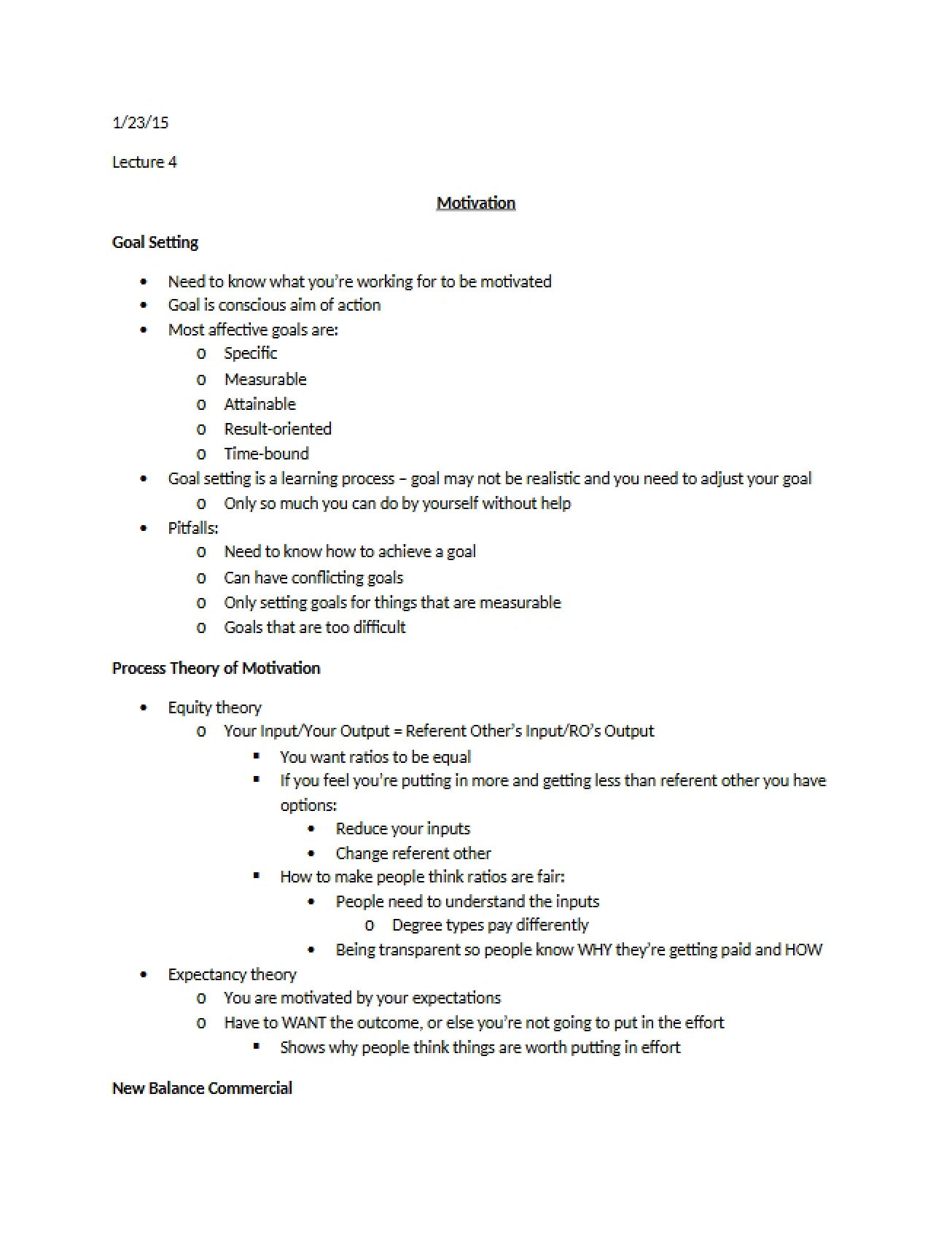 Theories of Motivation in Organizational Behavior