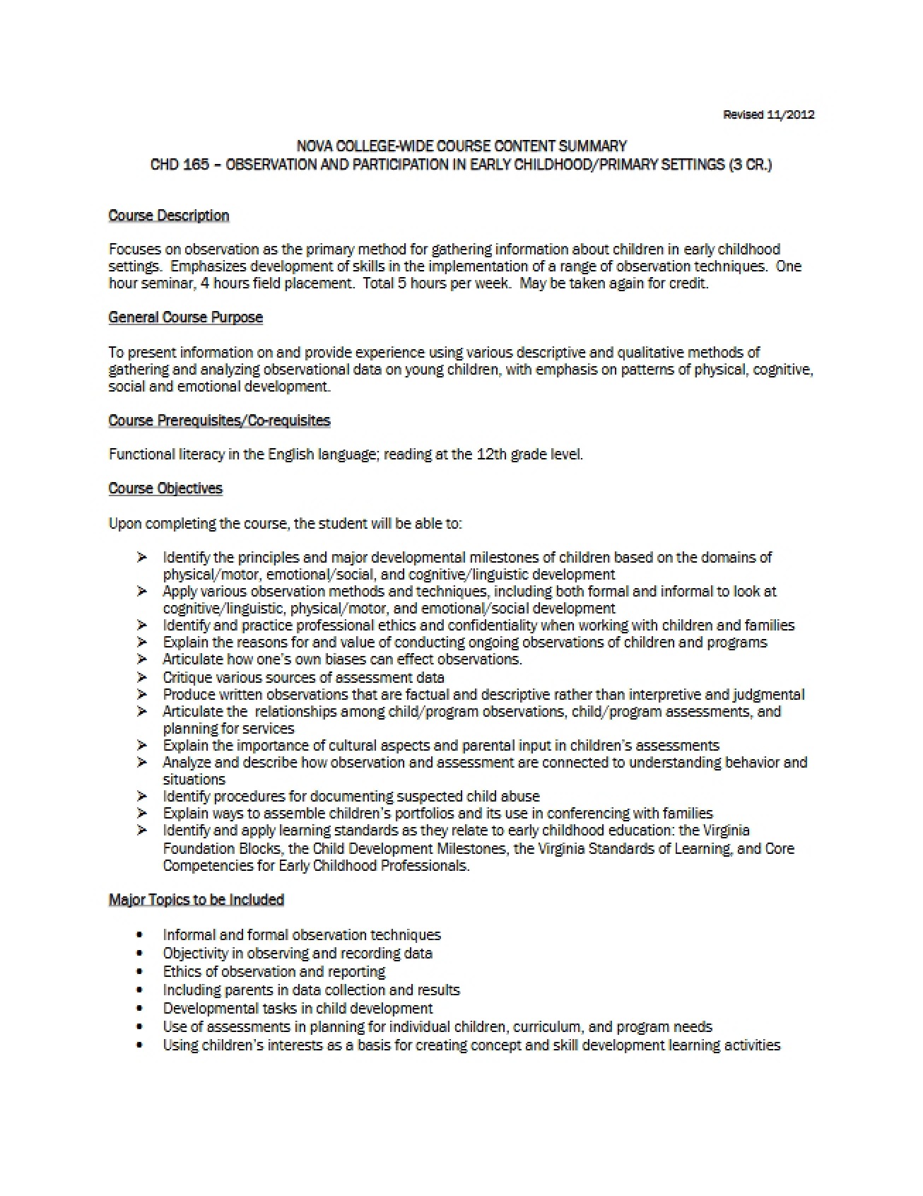 Observation and Participation Content