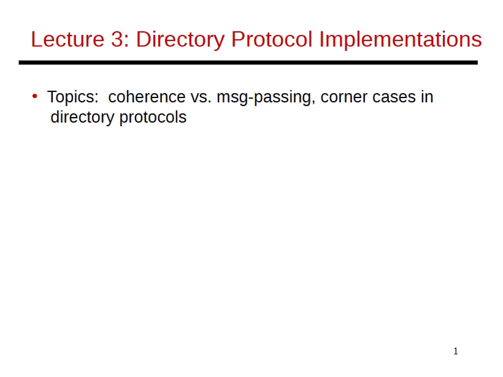 Implementation of Directory Protocols
