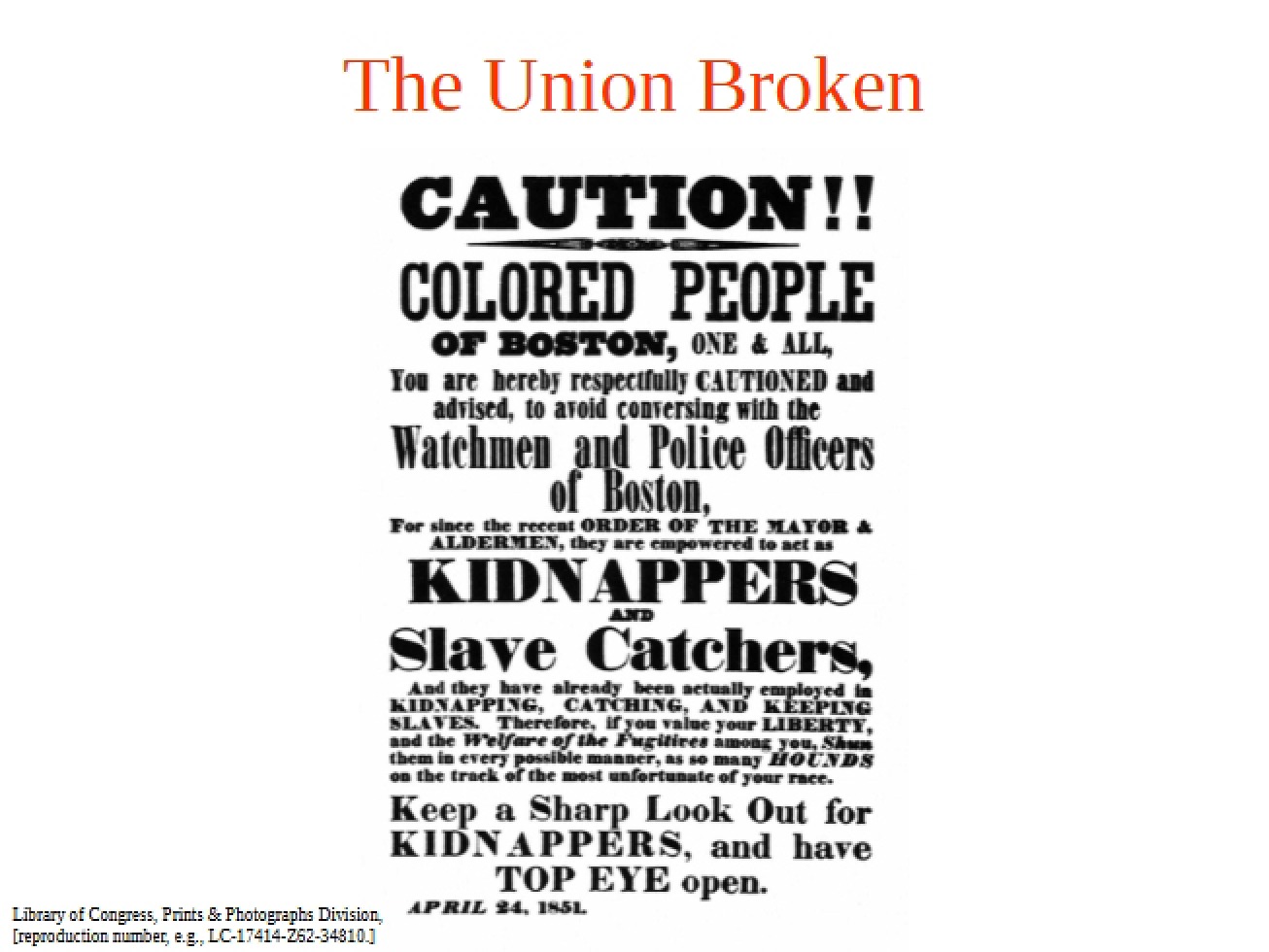 Breaking of the Union