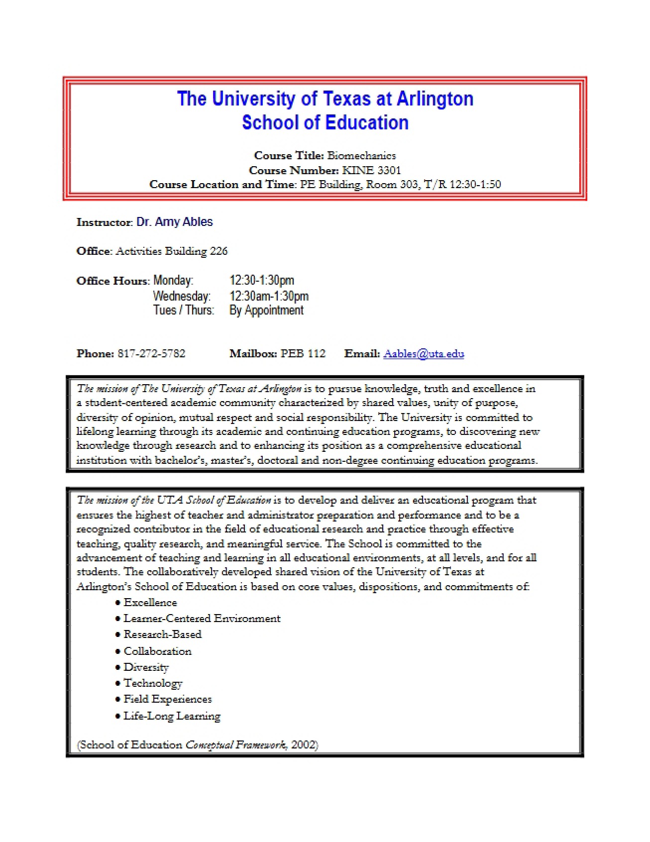 KINE 3301 Course Guide