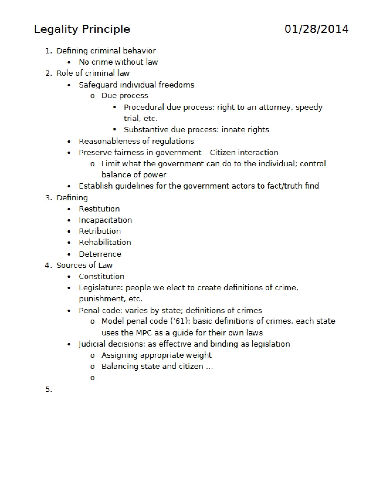 Principle of Legality